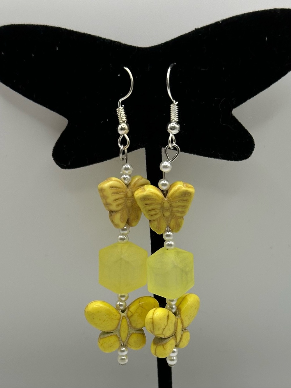 Yellow Butterfly Dangle Earrings - Women’s Jewelry